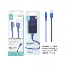 IKREA WB3493 CABLE DE DATO TYPE-C 2.4A 1M AZUL