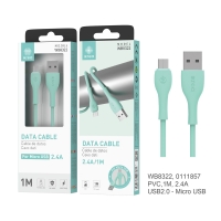 IKREA WB8322 CABLE DE DATOS SILICONA MICRO USB 2.4A 1M VERDE