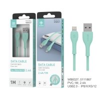 IKREA WB8327 CABLE DE DATOS SILICONA LIGHTNING 2.4A 1M VERDE