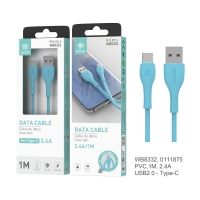 IKREA WB8332 CABLE DE DATOS SILICONA TYPE-C 2.4A 1M AZUL