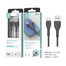 IKREA WB8332 CABLE DE DATOS SILICONA TYPE-C 2.4A 1M NEGRO