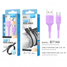 ISER B7144 CABLE DE SILICONA LÍQUIDA MICRO USB 2.4A 1M MORADO