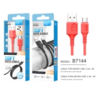 ISER B7144 CABLE DE SILICONA LÍQUIDA MICRO USB 2.4A 1M ROJO