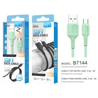 ISER B7144 CABLE DE SILICONA LÍQUIDA MICRO USB 2.4A 1M VERDE