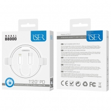 ISER B8000 CABLE USB-C TO LIGHTNING 1M BLANCO