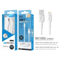 ISER SK1002 CABLE LIGHTNING 3.0A 1M OD4.0 BLANCO