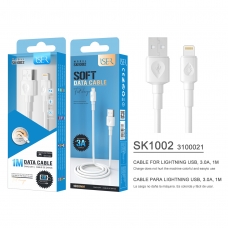 ISER SK1002 CABLE LIGHTNING 3.0A 1M OD4.0 BLANCO