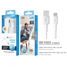 ISER SK1003 CABLE TYPE-C 3.0A 2M BLANCO