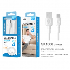 ISER SK1006 CABLE TYPE-C 3.0A 3M OD4.0 BLANCO