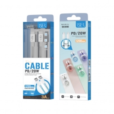 ISER SK1010 CABLE TRENZADO TYPE-C TO TYPE-C PD 20W 1.2M BLANCO