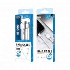 ISER SK1035 CABLE DE DATO MICRO USB OD3.8 6A 1M BLANCO