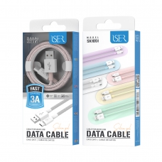 ISER SK1051 CABLE DE DATO TELA USB MICRO 3A 1.2M ROSA