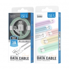 ISER SK1052 CABLE DE DATO TELA USB TO TYPE-C 3A 1.2M VERDE