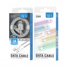 ISER SK1053 CABLE DE DATO TELA USB TO LIGHTNING 3A 1.2M BLANCO