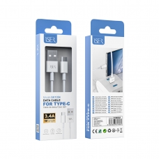 ISER SK1054 CABLE DE DATOS TYPE-C 3.4A 1M BLANCO