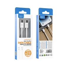 ISER SK1071 CABLE TYPE-C TO TYPE-C PARA SERIES IPHONE 15 60W 1M BLANCO
