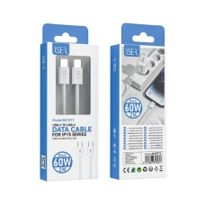 ISER SK1077 CABLE TYPE-C TO TYPE-C PARA SERIES IPHONE 15 60W 2M BLANCO