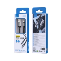 ISER SK1091 CABLE TRENZADO LIGHTNING 3A 1M NEGRO