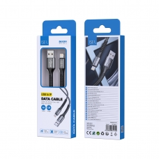 ISER SK1091 CABLE TRENZADO LIGHTNING 3A 1M NEGRO
