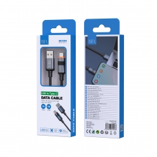 ISER SK1094 CABLE TRENZADO TYPE-C CON LED DIGITAL 5A 1M NEGRO