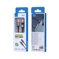 ISER SK1096 CABLE TRENZADO TYPE-C TO TYPE-C CON LED DIGITAL 100W 1M NEGRO