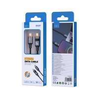 ISER SK1097 CABLE TRENZADO TYPE-C TO LIGHTNING CON LED DIGITAL 30W 1M NEGRO