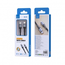 ISER SK1102 CABLE TRENZADO CARGA RÁPIDA TYPE-C TO LIGHTNING 30W 1M NEGRO