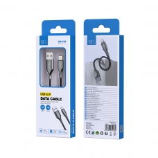 ISER SK1104 CABLE TRENZADO CARGA RÁPIDA LIGHTNING 5A 1M NEGRO