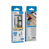 ISER SK1130 CABLE TRENZADO DE CARGA RÁPIDA CON LED PD TYPE-C TO LIGHTNING 27W 3.0A 1M BLANCO