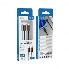 ISER SK1132 CABLE DE CARGA RÁPIDA TYPE-C TO TYPE-C 60W 5A 1M NEGRO