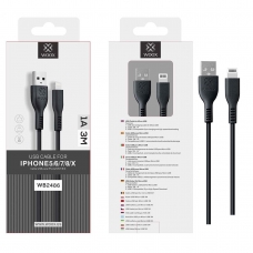 WOOX WB2486 CABLE LIGHTNING 1A 3M NEGRO