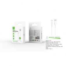 MX0003 Cable De Datos USB TO Type-C 30W 1m-Blanco