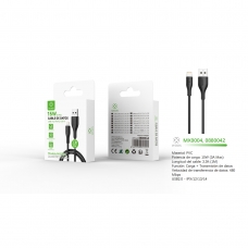 MX0004 Cable De Datos USB TO Lightning 15W 1m-Negro