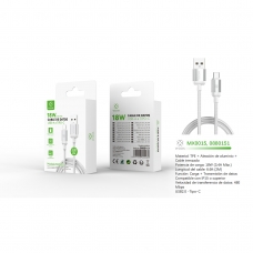 MX0015 Cable de Datos USB TO Type-C 30W 2m-Blanco
