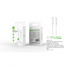 MX0022 Cable De Datos Type-C To Type-C 60W 2m-Blanco