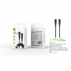 MX0022 Cable De Datos Type-C To Type-C 60W 2m-Negro