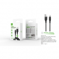 WOOX MX0034 CABLE DE DATOS TYPE-C 5A 2M NEGRO