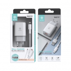 IKREA WA0197 CARGADOR SMART IC CON CABLE LIGHTNING 2.4A BLANCO