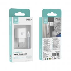 IKREA WA0222 CARGADOR PD USB-C CON CABLE USB-C TO LIGHTNING 20W 3.4A BLANCO