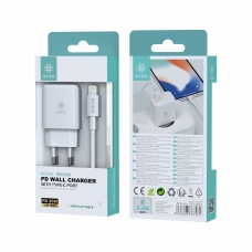 IKREA WA0228 CARGADOR PD CON CABLE TYPE-C TO LIGHTNING 25W BLANCO