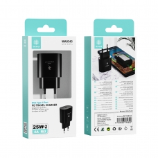 IKREA WA0343 CARGADOR PD CON PUERTO TYPE-C 25W 4A MAX NEGRO