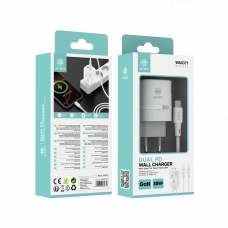 IKREA WA0371 CARGADOR PD 2 PUERTOS TYPE-C CON CABLE TYPE-C TO TYPE-C 30W GAN BLANCO