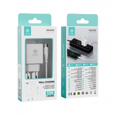 IKREA WA0382 CARGADOR PD CON PUERTO USB-A Y CABLE TYPE-C 12W 2.4A MAX BLANCO