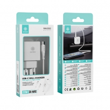 IKREA WA0392 CARGADOR PD CON PUERTO USB-C Y CABLE USB-C TO TYPE-C 20W 3A MAX BLANCO