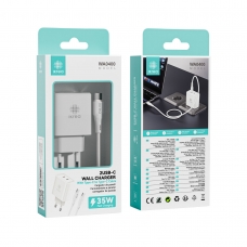 IKREA WA0400 CARGADOR PD CON 2 PUERTOS USB-C Y CABLE TYPE-C TO TYPE-C 35W BLANCO