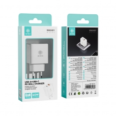 IKREA WA0401 CARGADOR PD CON 2 PUERTOS USB-A+USB-C 45W GaN BLANCO