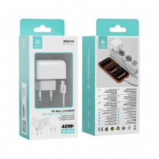 IKREA WA0412 CARGADOR TYPE-C PD CON CABLE TYPE-C TO TYPE-C 40W 5A MAX BLANCO 
