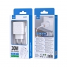 ISER SA0101 CARCADOR 2 PUERTOS QC3.0 TYPE-C/USB-A CON CABLE TYPE-C TO TYPE-C 30W BLANCO