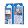 ISER SA0104 CARGADOR QC3.0 2 PUERTOS TYPE-C/USB-A CON CABLE TYPE-C TO TYPE-C 20W GRIS+NARANJA
