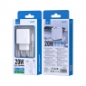 ISER SA0109 CARGADOR QC3.0 2 PUERTOS TYPE-C/USB-A CON CABLE TYPE-C TO TYPE-C 20W BLANCO
